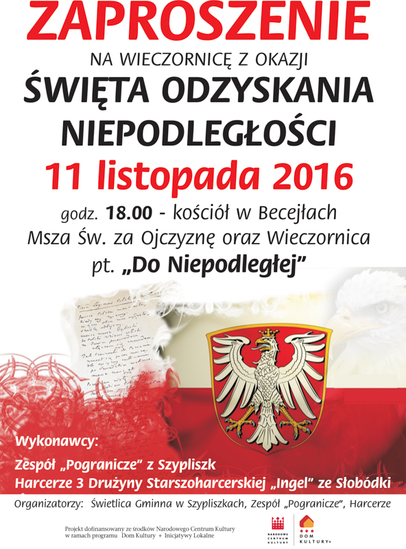 Wieczornica z zespoem Pogranicze -
                            2016