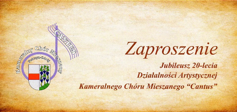 Jubileusz 20-lecia
                            dziaalnoci Kameralnego Chru Mieszanego
                            „Cantus” w Poczynie Zdroju. 14-16 wrzenia
                            2018.