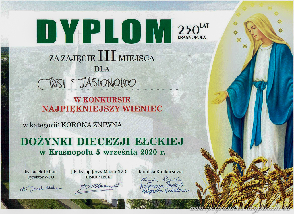 Dożynki diecezji ełckiej w Krasnopolu 5
                            września 2020 r.